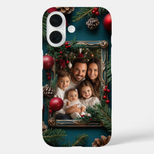 Personalisierter Weihnachtsbilderrahmen Zapfen iPhone 16 Hülle