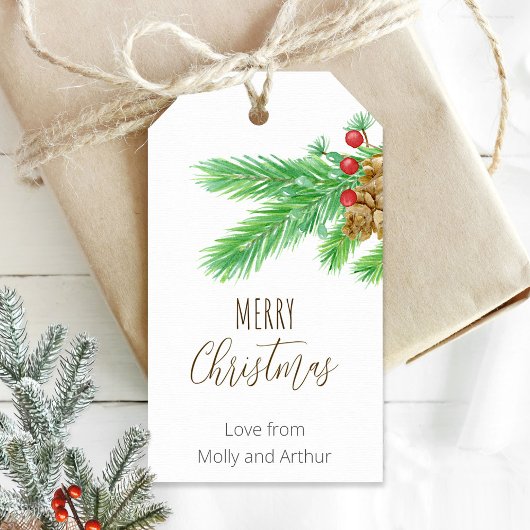 Personalisierter Weihnachtsblättertag Geschenkanhänger