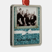 Personalisierter Weihnachtsblauer Glitzer FOTO Orn Ornament Aus Metall (Rechts)