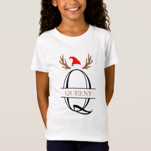 Personalisierter Weihnachtsbrief Q Split Monogramm T-Shirt