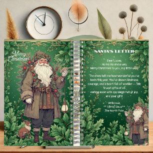 Personalisierter Weihnachtsbrief Santa Nordpol Grü Notizblock