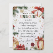 Personalisierter Weihnachtsbrief vom Weihnachtsman Feiertagskarte (Vorderseite)