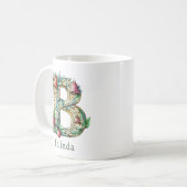 Personalisierter Weihnachtsbuchstabe B Initiale Kaffeetasse (Vorderseite Links)
