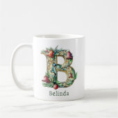 Personalisierter Weihnachtsbuchstabe B Initiale Kaffeetasse (Links)