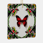 Personalisierter Weihnachtsbutterfly Personalisier Keramikornament (Rechts)