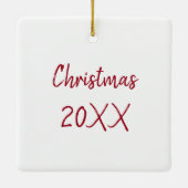 Personalisierter Weihnachtsbutterfly Personalisier Keramikornament (Rückseite)