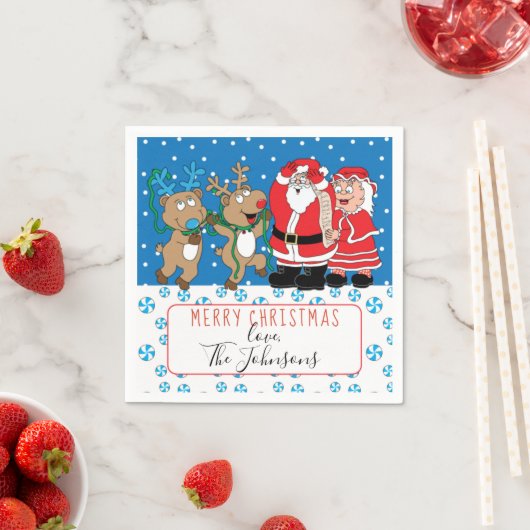 Personalisierter Weihnachtscocktail Napkin Weihnac Serviette (Beispiel)