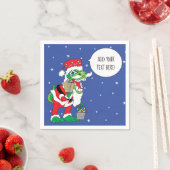Personalisierter Weihnachtscocktail Napkins Dino Serviette (Beispiel)
