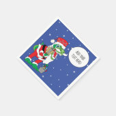 Personalisierter Weihnachtscocktail Napkins Dino Serviette (Ecke)
