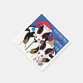 Personalisierter Weihnachtscocktail Napkins "Kühe" Serviette (Ecke)