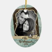 Personalisierter WeihnachtsDamaske Winte FOTO Orna Keramik Ornament (Vorne)