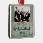 Personalisierter WeihnachtsDamaske Winte FOTO Orna Ornament Aus Metall (Rechts)