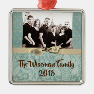 Personalisierter WeihnachtsDamaske Winte FOTO Orna Ornament Aus Metall