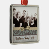 Personalisierter WeihnachtsDamaske Winte FOTO Orna Ornament Aus Metall (Rechts)