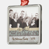 Personalisierter WeihnachtsDamaske Winte FOTO Orna Ornament Aus Metall (Links)