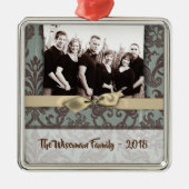 Personalisierter WeihnachtsDamaske Winte FOTO Orna Ornament Aus Metall (Vorne)