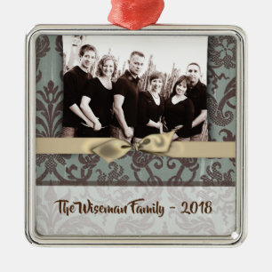 Personalisierter WeihnachtsDamaske Winte FOTO Orna Ornament Aus Metall