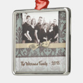 Personalisierter WeihnachtsDamaske Winte FOTO Orna Ornament Aus Metall (Links)