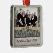 Personalisierter WeihnachtsDamaske Winte FOTO Orna Ornament Aus Metall (Rechts)