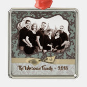 Personalisierter WeihnachtsDamaske Winte FOTO Orna Ornament Aus Metall (Vorne)