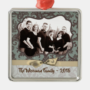 Personalisierter WeihnachtsDamaske Winte FOTO Orna Ornament Aus Metall