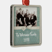 Personalisierter WeihnachtsDamaske Winte FOTO Orna Ornament Aus Metall (Rechts)