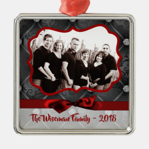 Personalisierter Weihnachtsdiamant-Fotoanhänger Ornament Aus Metall