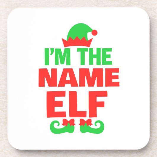 Personalisierter Weihnachtself Getränkeuntersetzer (Vorderseite)