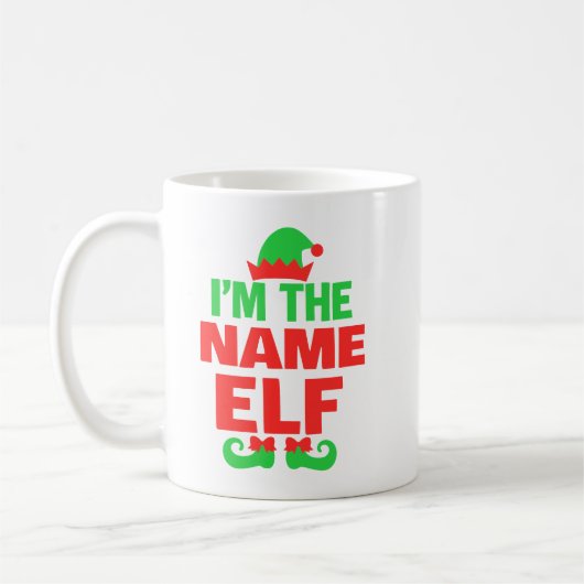 Personalisierter Weihnachtself Kaffeetasse (Links)