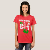 Personalisierter Weihnachtself-Name T-Shirt (Vorne ganz)