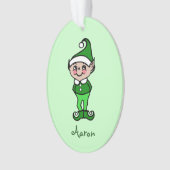 Personalisierter Weihnachtself Ornament (Vorderseite)