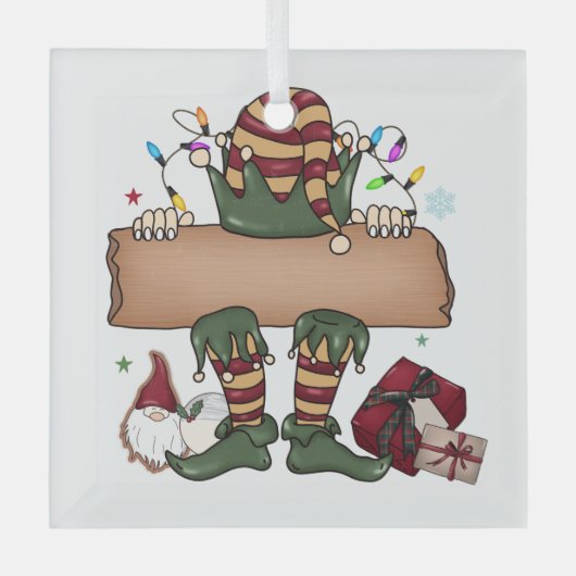 Personalisierter Weihnachtself Ornament Aus Glas (Vorderseite)