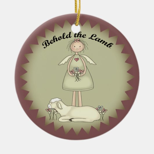 Personalisierter Weihnachtsengel und Keramikornament (Vorne)