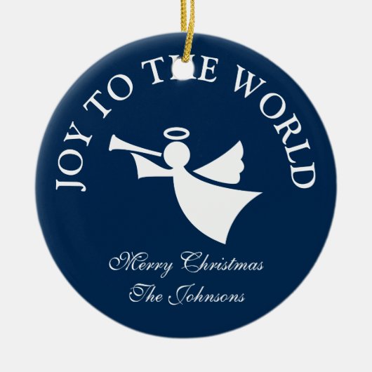 Personalisierter Weihnachtsengelenbaumschmuck Keramikornament (Vorne)