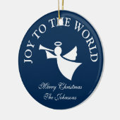 Personalisierter Weihnachtsengelenbaumschmuck Keramikornament (Links)