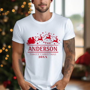 Personalisierter Weihnachtsfamilienname T-Shirt