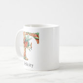 Personalisierter Weihnachtsfee-Monogramm Anfangsbu Kaffeetasse (Vorderseite Links)