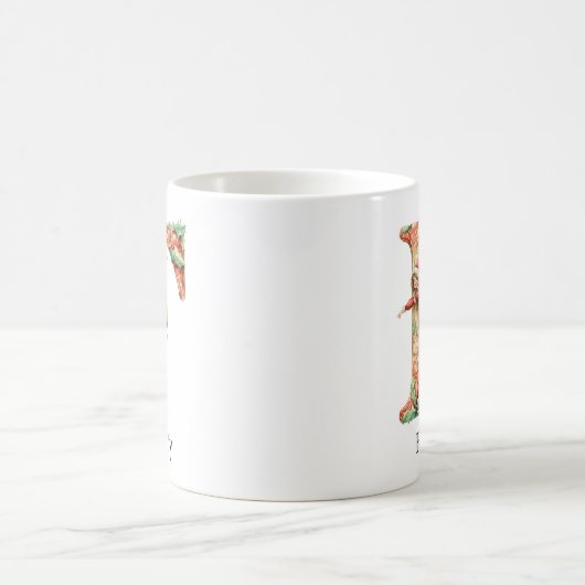 Personalisierter Weihnachtsfee-Monogramm Anfangsbu Kaffeetasse (Mittel)