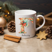 Personalisierter Weihnachtsfee-Monogramm Anfangsbu Kaffeetasse