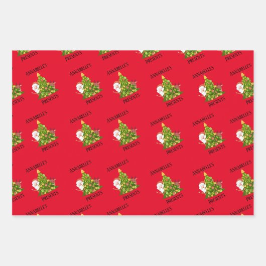 Personalisierter Weihnachtsfeiertag Geschenkpapier Set (Vorderseite 3)