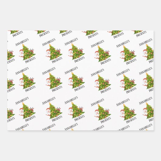 Personalisierter Weihnachtsfeiertag Geschenkpapier Set (Vorderseite 2)