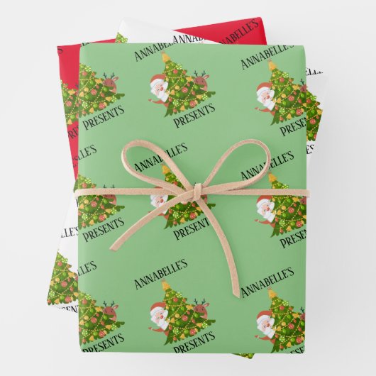 Personalisierter Weihnachtsfeiertag Geschenkpapier Set (Beispiel)