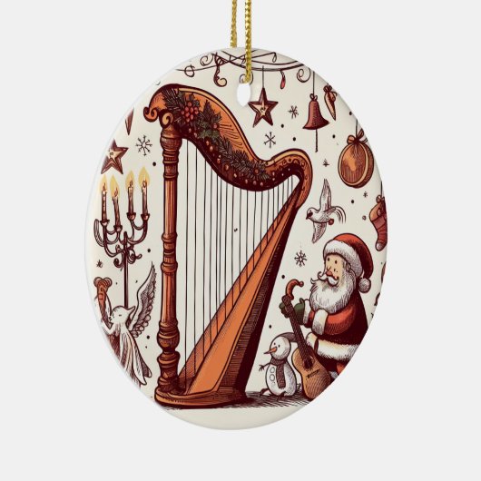 Personalisierter Weihnachtsfeiertag Keramik Ornament (Rechts)