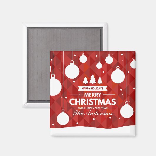 Personalisierter Weihnachtsfeiertag | Magnet (Vorderseite/Rückseite)