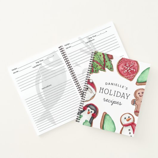 Personalisierter Weihnachtsfeiertag Rezept Notizblock (Innenseite)