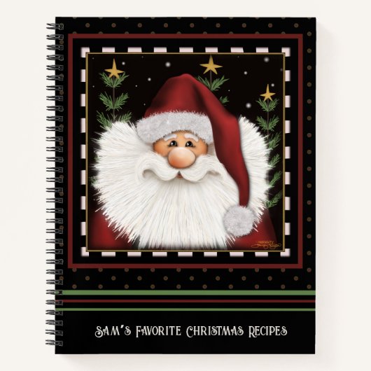 Personalisierter Weihnachtsfeiertag Rezept Notizblock (Vorderseite)
