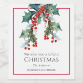 Personalisierter Weihnachtsfeiertag und Weihnachts Weinetikett (Einzelnes Label)