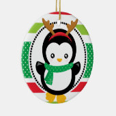 Personalisierter Weihnachtsfest im Pinguin Keramik Ornament (Rechts)