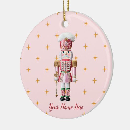 Personalisierter Weihnachtsfest Nutcracker Keramik Ornament (Links)