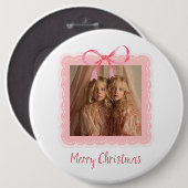 Personalisierter Weihnachtsfoto-Button Button (Vorne & Hinten)